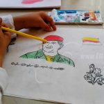 Pintando al comandante Hugo Chávez