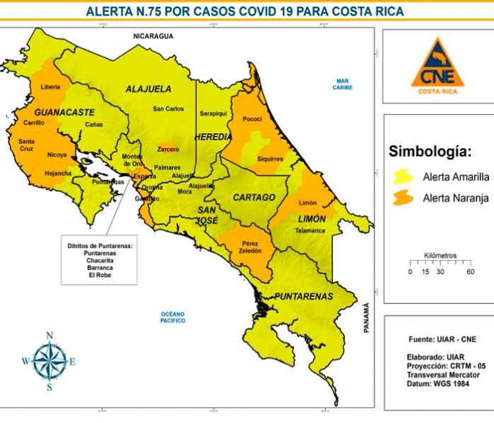 costa rica, alerta naraja, casos, covid, autoridades, contagios,