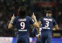 Goles de Cavani y Di María dan victoria a PSG ante Guingamp
