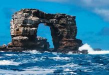 isla galapagos, colapso, arco de darwin, formacion rocosa, causas naturales,