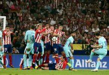 Atlético y Barcelona empatan a uno en el Metropolitano