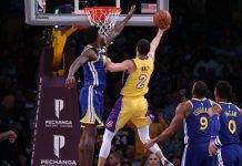 Los Warriors vencen a los Lakers 116-114 en la noche de Kobe