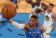 Westbrook suma 34 puntos; Thunder doblega a Warriors