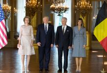 Trump llega a palacio real belga para reunirse con monarcas y primer ministro