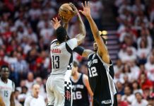 Rockets ganan a Spurs 125-104 y empatan la serie 2-2