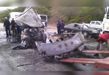 Triple colisión deja cinco personas muertas en Venezuela