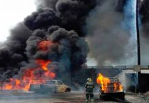 Toma clandestina de combustible se incendia en México