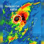 Huracán Katia tomará rumbo a México en las próximas horas como categoría 1