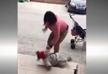 Mujer patea brutalmente a niña para que deje de llorar