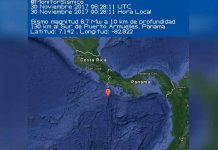 Registran sismo de 6.7 en Puerto Armuelles, Panamá