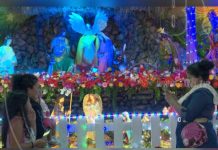 Familias visitan los nacimientos del Niño Dios en la avenida de Bolívar a Chávez