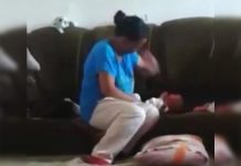 En video: Déspota madre bofetea 42 veces a su bebé recién nacido bebe