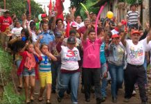 Fórmula del FSLN en Managua recorre barrios en el Distrito IV