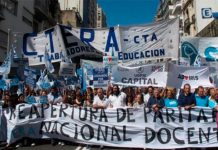Maestros argentinos anuncian paro nacional por cuatro días