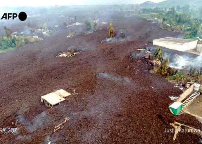 republica democratica del congo, erupcion, volcan Nyiragongo,