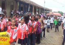 Policía de tránsito realiza marcha encaminada a la seguridad vial en Nandaime