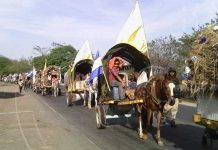 Llegan las tradicionales carretas peregrinas a Nandaime