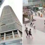 china, edificio, cierre, temblor,