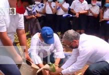 Colegio de Managua realiza jornada de siembra con embajador de Panamá