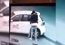 Oficial les corta inspiración mientras estos tenían sexo en calle
