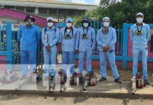Aplicación de BTI y fumigación en el barrio Laureles Sur, Managua nicaragua, managua, fumigacion, salud, barrio laureles sur,
