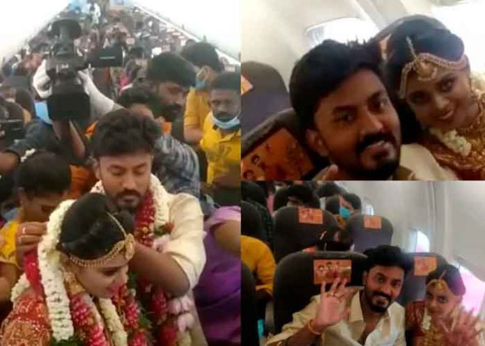 India, Avión, una pareja, casamiento,