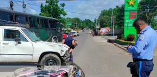 Nicaragua, Juigalpa, persona lesionada, choque entre moto y camioneta,