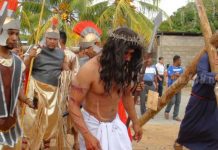 Ocotal: Católicos se desbordan en la presentación de la tradicional Judea Viviente