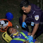 Motociclista pierde el control y termina lesionado