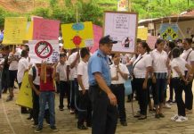 Realizan marcha en El Jícaro contra las drogas, violencia y accidentes de tránsito