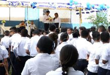 Estudiantes de la Isla de Ometepe celebran la independencia de Centroamérica