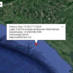 Sismo de 5.2 grados al occidente de Nicaragua