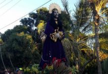 Rivas: Miles acompañan la bajada de la imagen de Jesús del Rescate