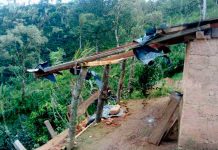 Fuertes vientos desprendieron techos en comunidades de Jalapa