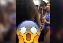 Dos teiboleras desnudas se enfrentan a golpes