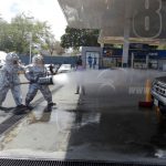 Ejercicio multiamenazas en gasolinera UNO en Managua