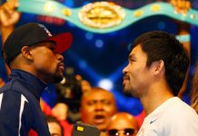 Pesaje oficial entre Pacquiao y Mayweather