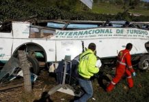 Ocho muertos por accidente de autobús en Colombia