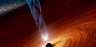 galaxia, agujero negro, alta velocidad, tormenta