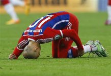 Bayern tocado por lesiones: Robben baja, Lewandowski en duda
