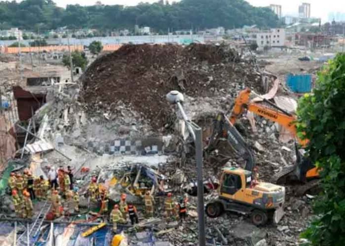corea del sur, edificio, demolicion, bus, accidente, muertos,