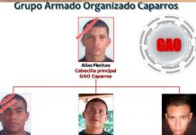 colombia, desarticulacion, banda criminal, los caparros, grupo armado,