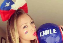 Así festejó la sexy Daniella Chávez el triunfo de Chile