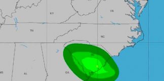 Estados unidos, carolina del sur, tormenta tropical Danny, tierra,