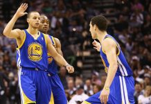 Con 38 puntos de Thompson, Warriors resistieron ante Rockets
