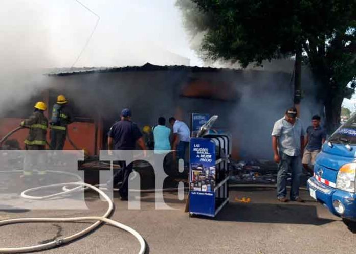 nicaragua, managua, incendio, negocio,