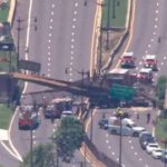 estados unidos, washington, puente peatonal, derrumbe, autopista,