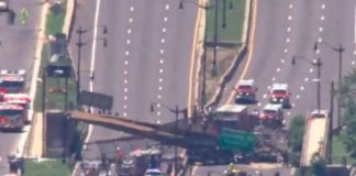 estados unidos, washington, puente peatonal, derrumbe, autopista,