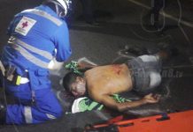 Imprudencia de peatón a punto de costarle la vida