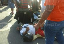 Managua: Choque de moto y camioneta deja dos lesionados